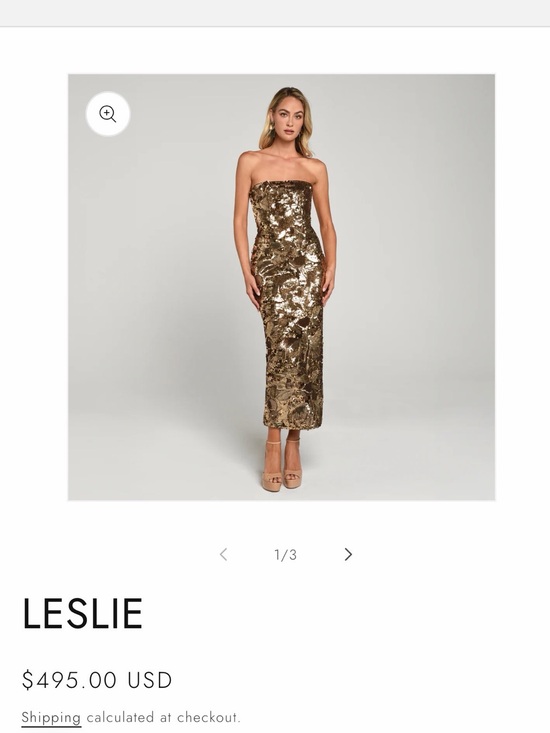 Helsi Dresses & Skirts - HELSI Leslie Strapless Sequin Midi Dress in Gold